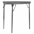 Zown 60523SGY2E Gray Commercial Blow Molded Resin Corner Folding Table - 2/Pack, 2PK 31260523SGY2